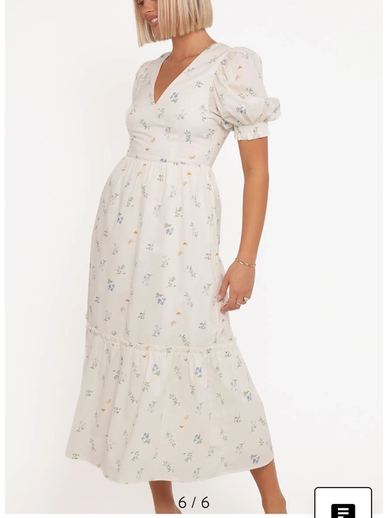 Petal & Pup Dresses & Skirts - Petal & Pup Steele Puff Sleeve Cotton Midi Dress size small
